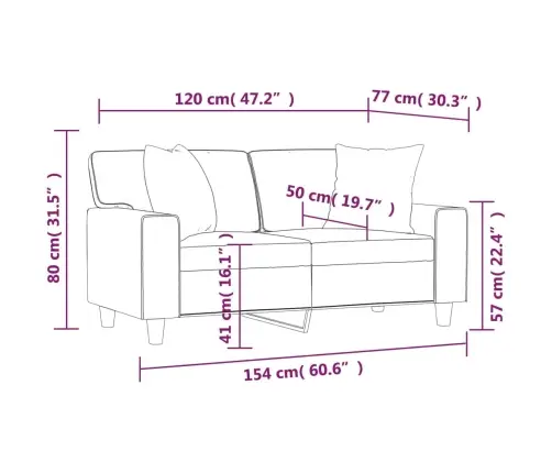 Divvietīgs Dīvāns, Spilveni, Vīnsarkans, 120 Cm, Mākslīgā Āda Vidaxl