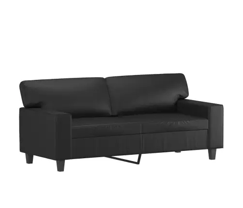 Divvietīgs Dīvāns Ar Spilveniem, Melns, 140 Cm, Mākslīgā Āda Vidaxl