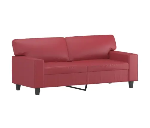 Divvietīgs Dīvāns, Spilveni, Vīnsarkans, 140 Cm, Mākslīgā Āda Vidaxl