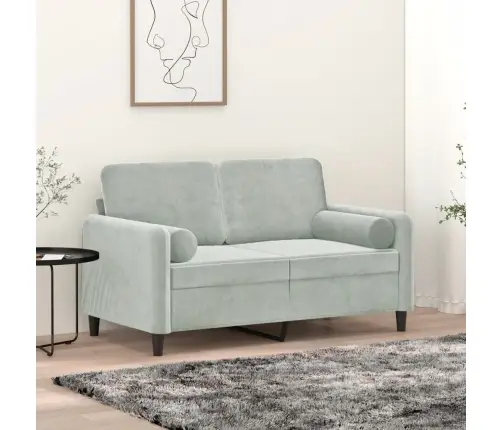 2-Kohaline Diivan Patjadega, Helehall, 120 cm Samet