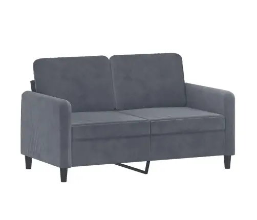 Dvivietė Sofa Su Pagalvėlėmis, Tamsiai Pilka, 120cm Aksomas