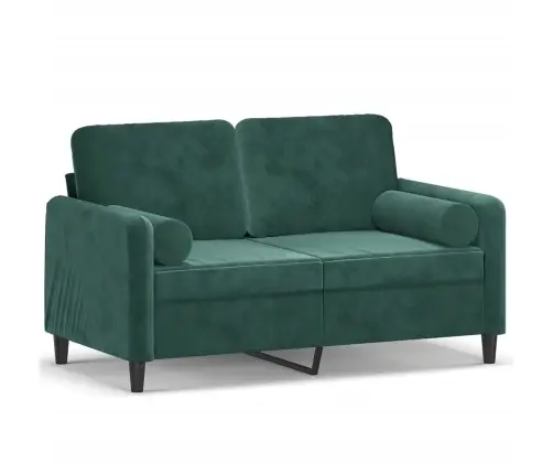 Dvivietė Sofa Su Pagalvėlėmis, Tamsiai Žalia, 120cm Aksomas