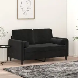 2-Kohaline Diivan Patjadega, Must, 120 cm Samet