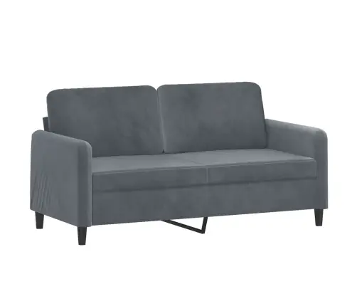 Dvivietė Sofa Su Pagalvėlėmis, Tamsiai Pilka, 140cm Aksomas