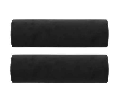 Dvivietė Sofa Su Pagalvėlėmis, Juodos Spalvos, 140cm Aksomas