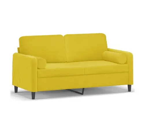 2-Kohaline Diivan Patjadega, Kollane, 140 cm Samet