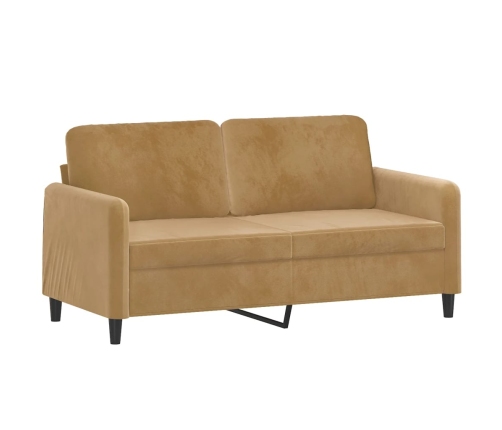 Divvietīgs Dīvāns Ar Spilveniem, Brūns, 140 Cm, Samts Vidaxl