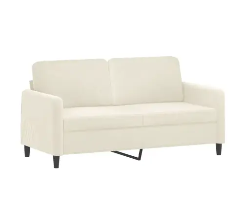 Dvivietė Sofa Su Pagalvėlėmis, Kreminės Spalvos, 140cm Aksomas