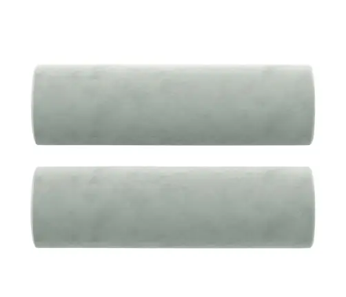 Trivietė Sofa Su Pagalvėlėmis, Šviesiai Pilka, 180cm Aksomas