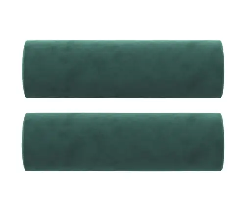 Trīsvietīgs Dīvāns Ar Spilveniem, Tumši Zaļš, 180 Cm, Samts Vidaxl