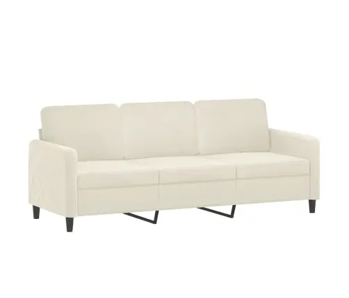 Trivietė Sofa Su Pagalvėlėmis, Kreminės Spalvos, 180cm Aksomas