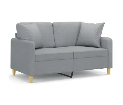 Divvietīgs Dīvāns Ar Spilveniem, Gaiši Pelēks, 120 Cm, Audums Vidaxl
