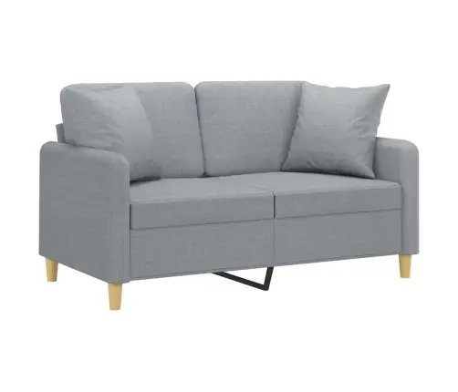 Divvietīgs Dīvāns Ar Spilveniem, Gaiši Pelēks, 120 Cm, Audums Vidaxl