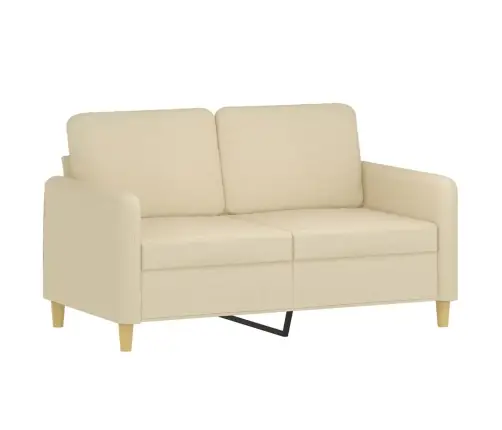 Dvivietė Sofa Su Pagalvėlėmis, Kreminės Spalvos, 120cm Audinys