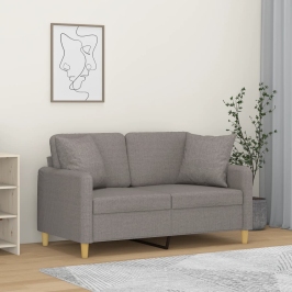 Divvietīgs Dīvāns Ar Spilveniem, Pelēkbrūns, 120 Cm, Audums Vidaxl