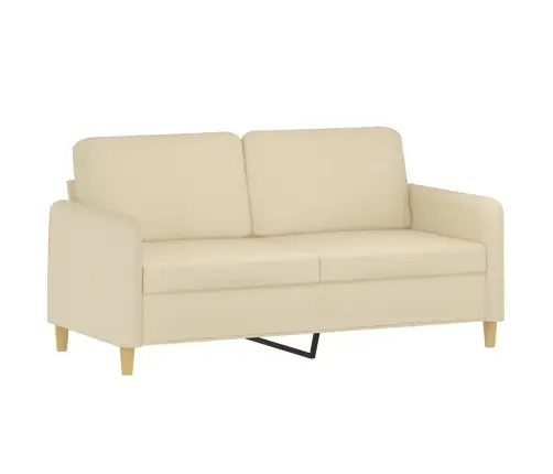 Divvietīgs Dīvāns Ar Spilveniem, Krēmkrāsas, 140 Cm, Audums Vidaxl