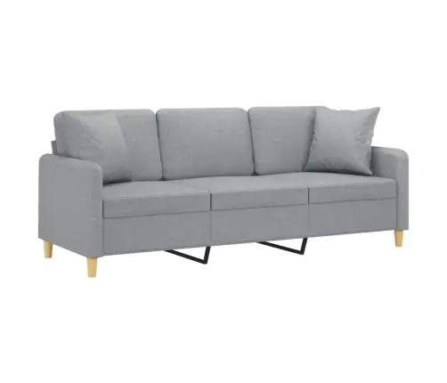 Divvietīgs Dīvāns Ar Spilveniem, Gaiši Pelēks, 180 Cm, Audums Vidaxl