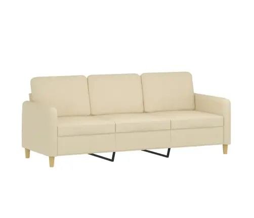 Trīsvietīgs Dīvāns Ar Spilveniem, Krēmkrāsas, 180 Cm, Audums Vidaxl Trīsvietīgs Dīvāns Ar Spilveniem, Krēmkrāsas, 180 Cm, Audums Vidaxl