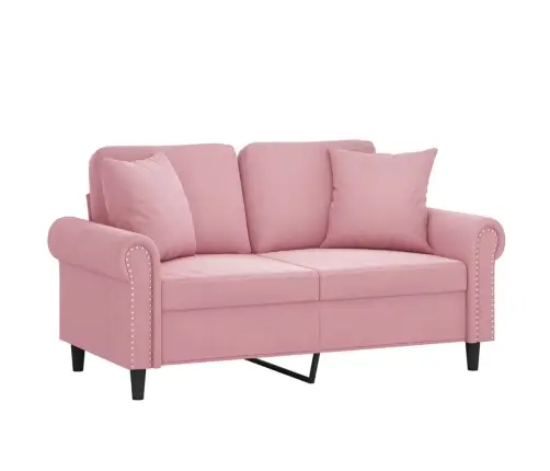 Divvietīgs Dīvāns Ar Spilveniem, Rozā, 120 Cm, Samts Vidaxl