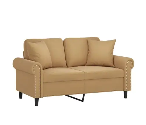 Divvietīgs Dīvāns Ar Spilveniem, Brūns, 120 Cm, Samts Vidaxl