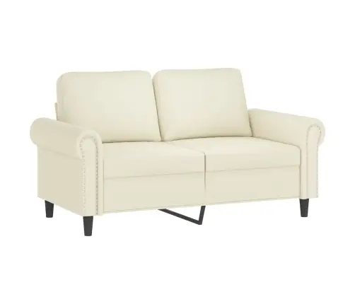 Divvietīgs Dīvāns Ar Spilveniem, Krēmkrāsas, 120 Cm, Samts Vidaxl Divvietīgs Dīvāns Ar Spilveniem, Krēmkrāsas, 120 Cm, Samts Vidaxl