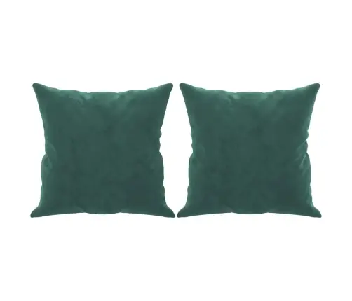 Dvivietė Sofa Su Pagalvėlėmis, Tamsiai Žalia, 140cm Aksomas