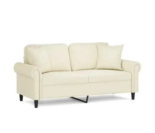 2-Kohaline Diivan Patjadega, Kreemjas, 140 cm Samet