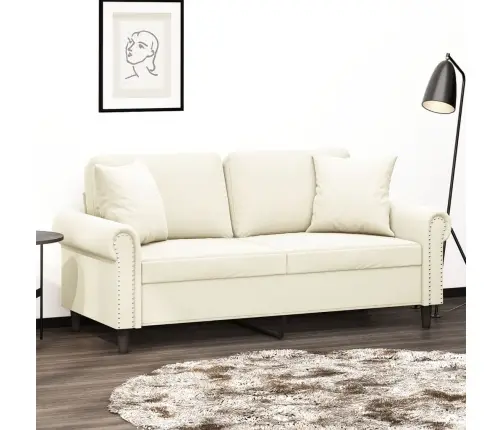 2-Kohaline Diivan Patjadega, Kreemjas, 140 cm Samet