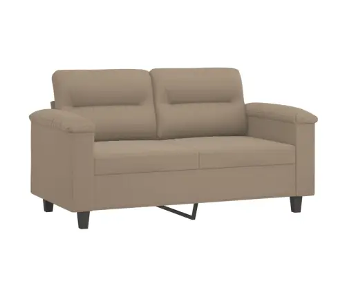 Dvivietė Sofa Su Pagalvėmis, Taupe, 120cm Mikropluošto Audinys