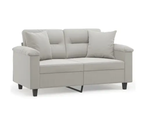 Divvietīgs Dīvāns Ar Spilveniem, Gaiši Pelēks, 120 Cm, Audums Vidaxl