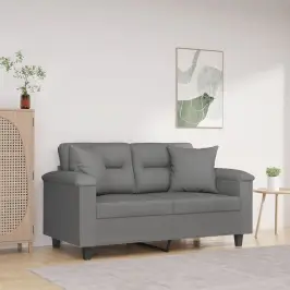 Divvietīgs Dīvāns Ar Spilveniem, Tumši Pelēks, 120 Cm, Audums Vidaxl