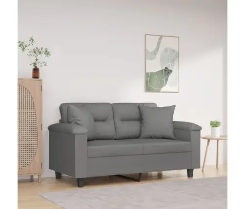Divvietīgs Dīvāns Ar Spilveniem, Tumši Pelēks, 120 Cm, Audums Vidaxl