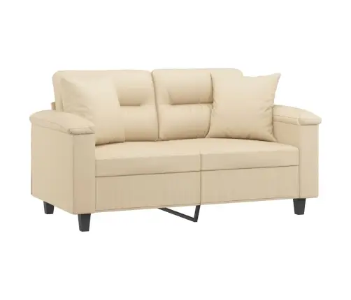 Divvietīgs Dīvāns Ar Spilveniem, Krēmkrāsas, 120 Cm, Audums Vidaxl