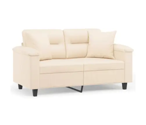 Divvietīgs Dīvāns Ar Spilveniem, Bēšs, 120 Cm, Audums Vidaxl