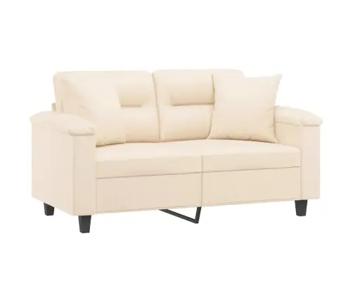 Divvietīgs Dīvāns Ar Spilveniem, Bēšs, 120 Cm, Audums Vidaxl