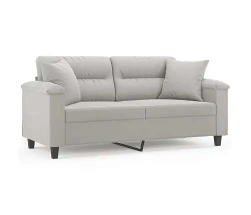 Divvietīgs Dīvāns Ar Spilveniem, Gaiši Pelēks, 140 Cm, Audums Vidaxl