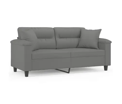 Divvietīgs Dīvāns Ar Spilveniem, Tumši Pelēks, 140 Cm, Audums Vidaxl