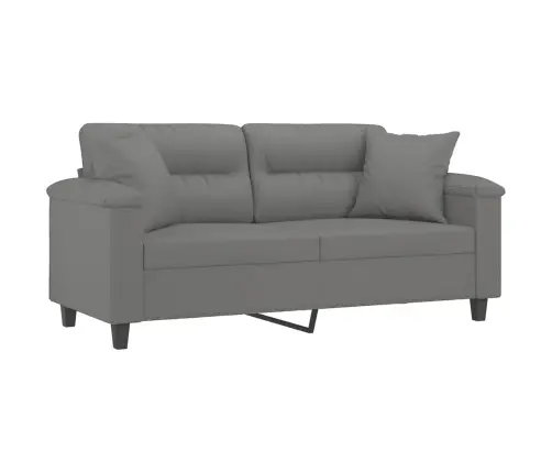 Divvietīgs Dīvāns Ar Spilveniem, Tumši Pelēks, 140 Cm, Audums Vidaxl
