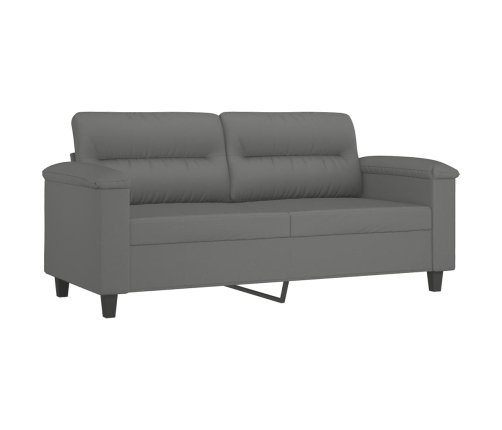 Dvivietė Sofa Su Pagalvėmis, Pilka, 140cm Mikropluošto Audinys