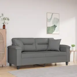 Divvietīgs Dīvāns Ar Spilveniem, Tumši Pelēks, 140 Cm, Audums Vidaxl