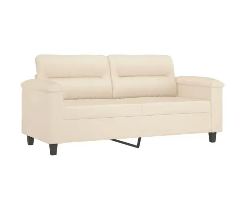 Dvivietė Sofa Su Pagalvėmis, Smėlio, 140cm Audinys