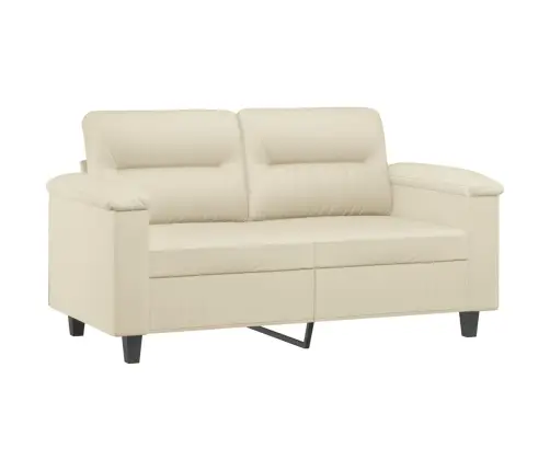 Divvietīgs Dīvāns Ar Spilveniem, Krēmkrāsas, Mākslīgā Āda Vidaxl