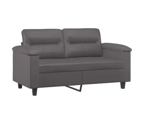 Dvivietė Sofa Su Pagalvėlėmis, Pilka, 120cm Dirbtinė Oda