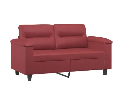 2-Kohaline Diivan Patjadega, Veinipunane, 120 cm Kunstnahk