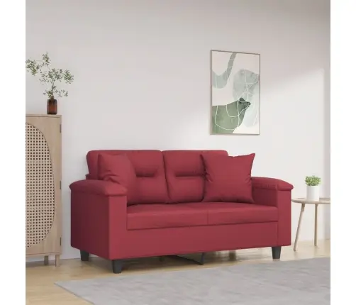 2-Kohaline Diivan Patjadega, Veinipunane, 120 cm Kunstnahk