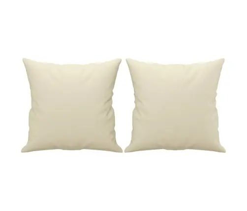 Divvietīgs Dīvāns Ar Spilveniem, Krēmkrāsas, Mākslīgā Āda Vidaxl