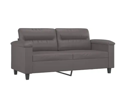 Divvietīgs Dīvāns Ar Spilveniem, Pelēks, 140 Cm, Mākslīgā Āda Vidaxl