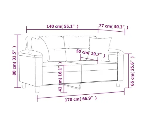 Dvivietė Sofa Su Pagalvėlėmis, Vyno, 140cm Dirbtinė Oda