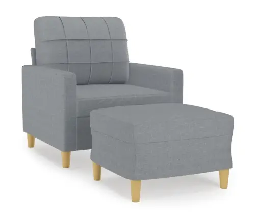 Atpūtas Krēsls Ar Kājsoliņu, 60 Cm, Gaiši Pelēks Audums Vidaxl