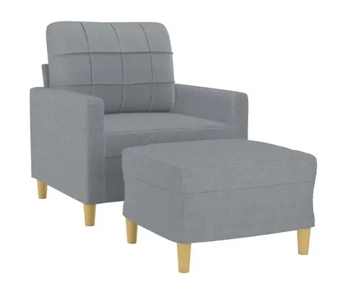 Atpūtas Krēsls Ar Kājsoliņu, 60 Cm, Gaiši Pelēks Audums Vidaxl